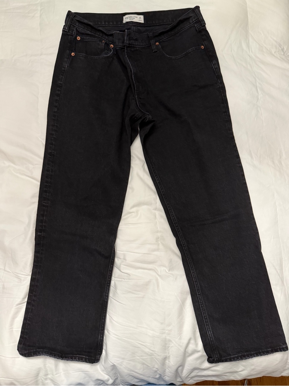 Abercrombie & Fitch Black Straight Leg Jeans